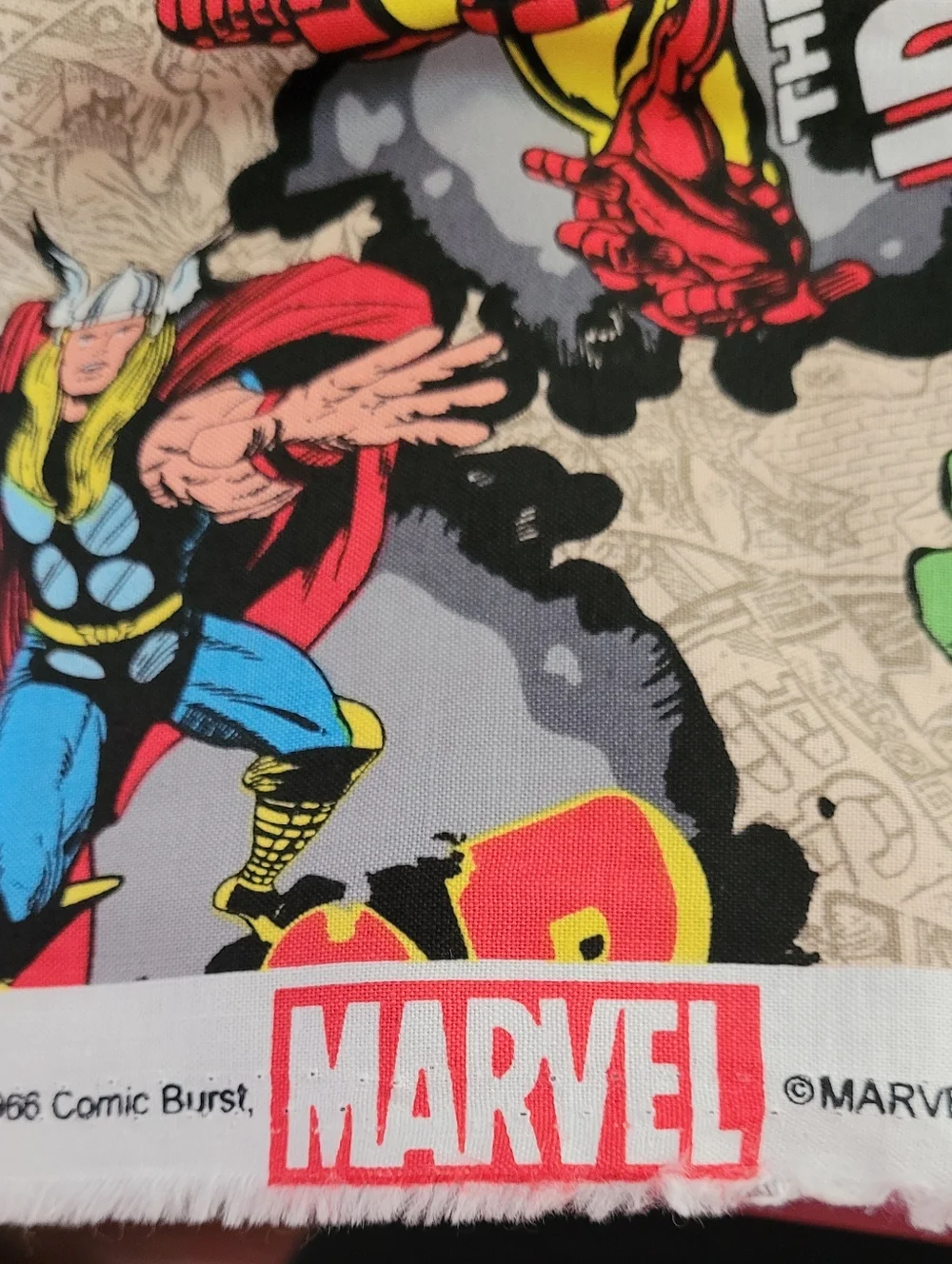 Marvel Comics Cotton Fabric Iron Man Captain America Thor Hulk Spider Man(0671)